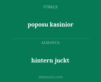 hintern juckt - poposu kasinior