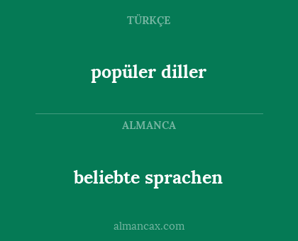 beliebte sprachen - popüler diller