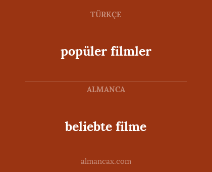 popüler filmler - beliebte filme