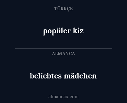 beliebtes mädchen - popüler kiz