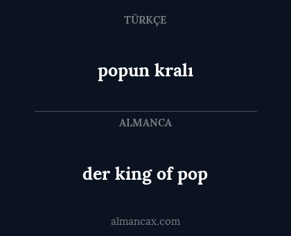 popun kralı - der king of pop