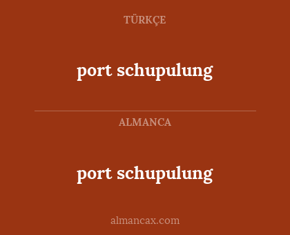 port schupulung - port schupulung