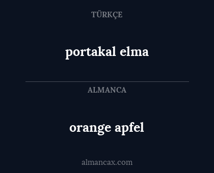orange apfel - portakal elma
