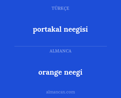 orange neegi - portakal neegisi