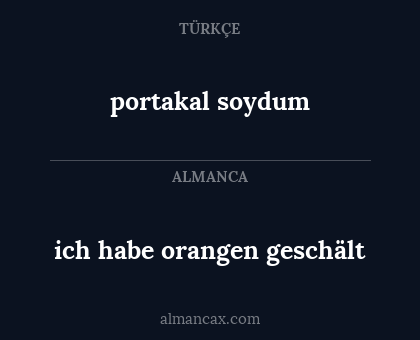 ich habe orangen geschält - portakal soydum