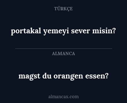 magst du orangen essen? - portakal yemeyi sever misin?