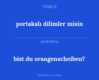 portakalı dilimler misin - bist du orangenscheiben?