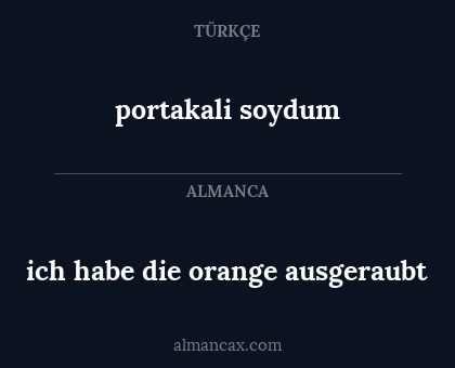 ich habe die orange ausgeraubt - portakali soydum