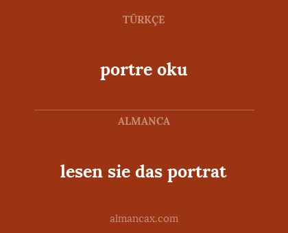 portre oku - lesen sie das portrat