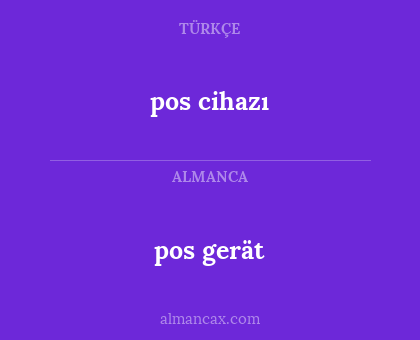 pos gerät - pos cihazı