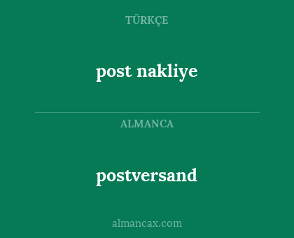 postversand - post nakliye