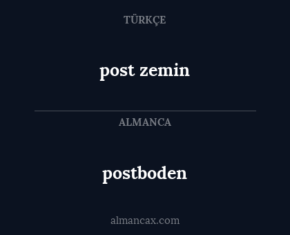 post zemin - postboden