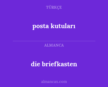 die briefkasten - posta kutuları