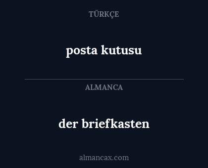 posta kutusu - der briefkasten