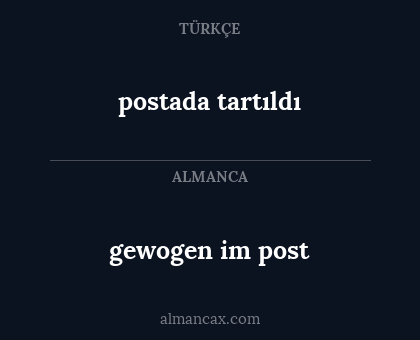 gewogen im post - postada tartıldı