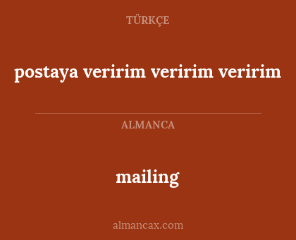 mailing - postaya veririm veririm veririm