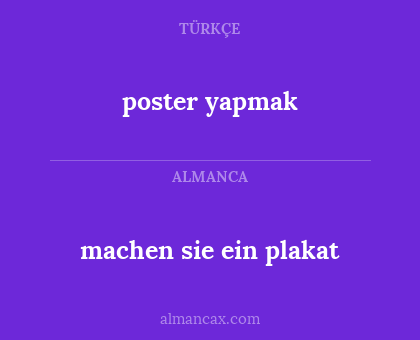 machen sie ein plakat - poster yapmak