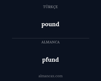 pound - pfund