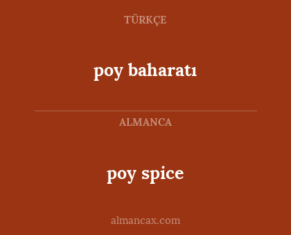 poy spice - poy baharatı