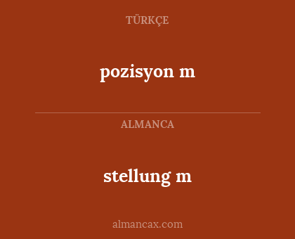 stellung m - pozisyon m