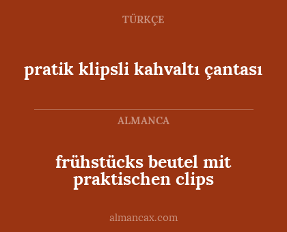 frühstücks beutel mit praktischen clips - pratik klipsli kahvaltı çantası