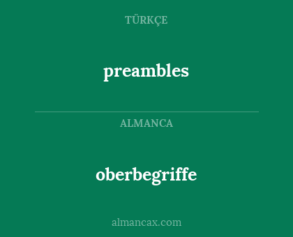 oberbegriffe - preambles