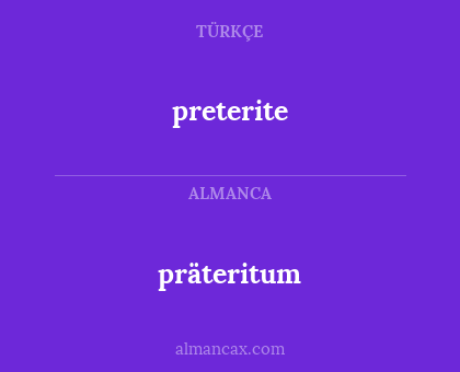 präteritum - preterite