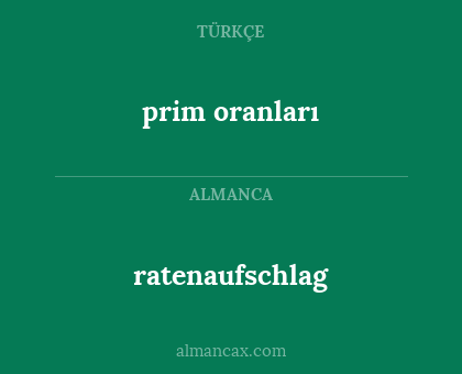 prim oranları - ratenaufschlag