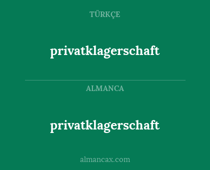 privatklagerschaft - privatklagerschaft