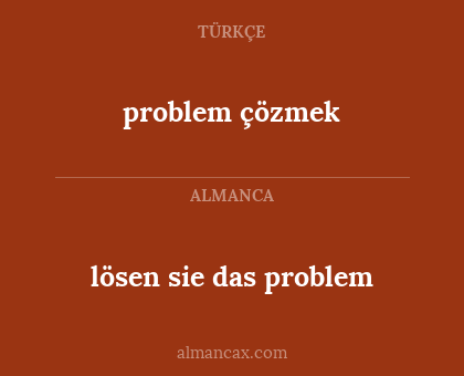 problem çözmek - lösen sie das problem