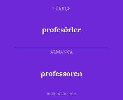 profesörler - professoren