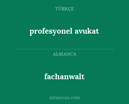 fachanwalt - profesyonel avukat