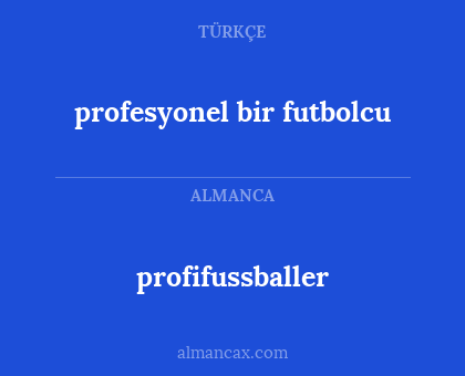 profifussballer - profesyonel bir futbolcu