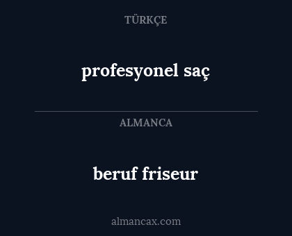 beruf friseur - profesyonel saç