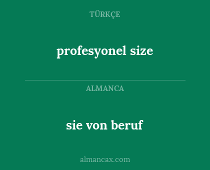 profesyonel size - sie von beruf