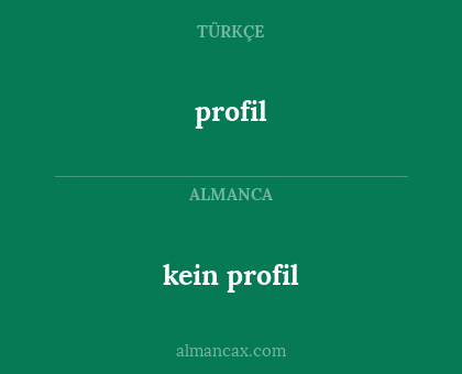 profil - kein profil