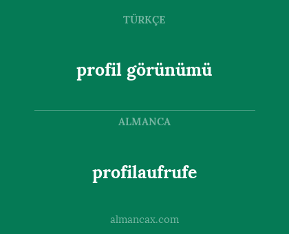 profilaufrufe - profil görünümü