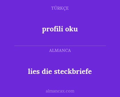 lies die steckbriefe - profili oku