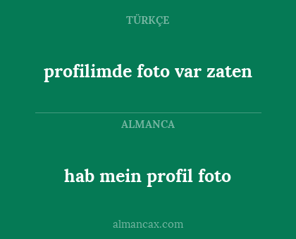 profilimde foto var zaten - hab mein profil foto