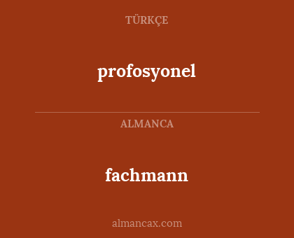 fachmann - profosyonel