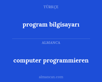 computer programmieren - program bilgisayarı