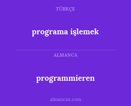 programa işlemek - programmieren