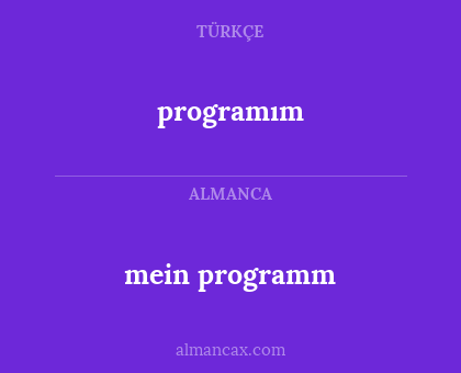 mein programm - programım