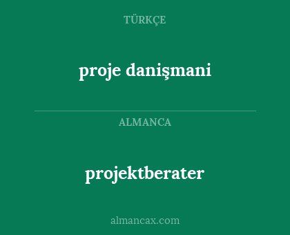 proje danişmani - projektberater
