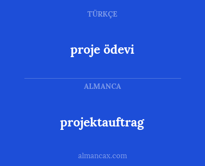 proje ödevi - projektauftrag