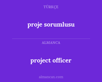 proje sorumlusu - project officer