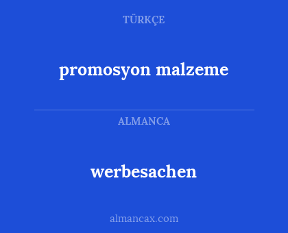 werbesachen - promosyon malzeme