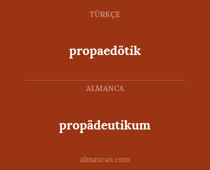 propädeutikum - propaedötik