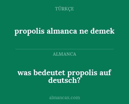 propolis almanca ne demek - was bedeutet propolis auf deutsch?