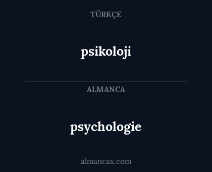 psikoloji - psychologie